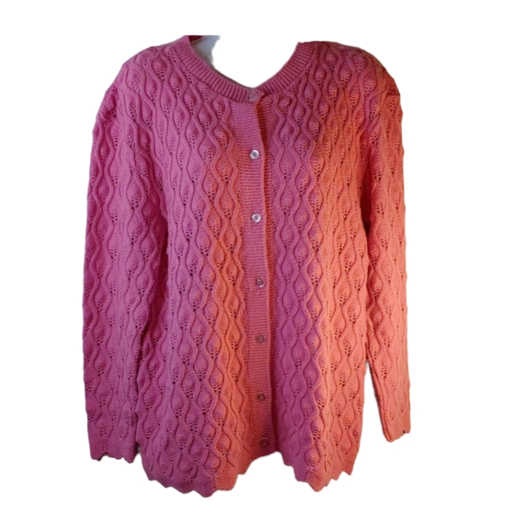 Improved Living Pink Button Cardigan Sweater Size Small/Med Knit Womens …